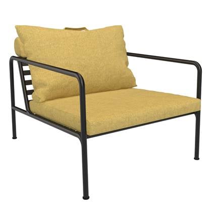Houe Avon Lounge fauteuil frame zwart stof dijon heritage