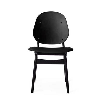 Warm Nordic Noble stoel leren zitting Prescott 207, zwart onderstel