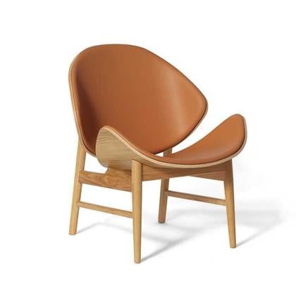 Warm Nordic The Orange fauteuil gestoffeerd Challenger Cognac, eiken