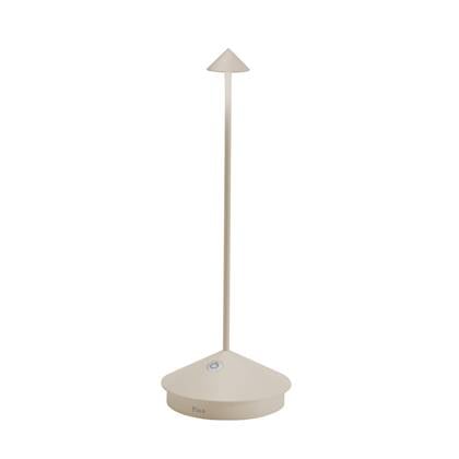 Zafferano - Pina - Zand/beige - H29cm - Ledlamp - Bureaulamp – Tafellamp – Snoerloos – Verplaatsbaar – Duurzaam - Voor binnen en buiten – LED - Dimbaar - 2700K – IP54 Spat Waterdic