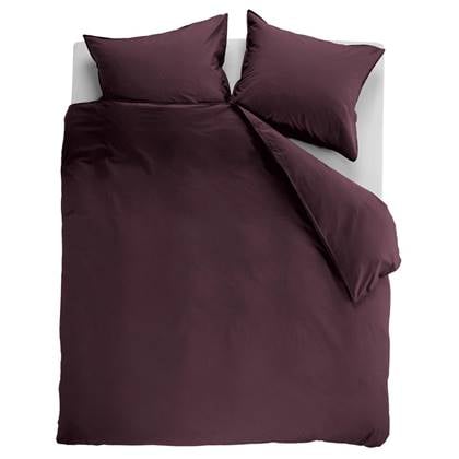 Ambiante Cotton Uni Dekbedovertrek 2-persoons (200x200-220 Cm + 2 Slopen) Katoen Dark Red