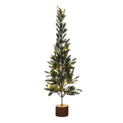 House of Seasons Kunstkerstboom met LED Verlichting - H80 x Ø35 cm - Groen