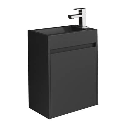 Badplaats Toiletmeubel Sinta 40 cm x 26 cm - Zwart - Fonteinmeubel met Zwarte Wastafel