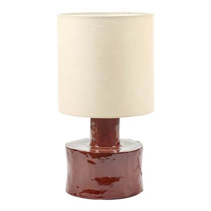 Serax Marie Michielssen tafellamp Catherine D25cm H47cm voet rood - kap beige
