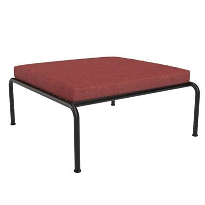 Houe Avon Ottoman voetenbank frame zwart stof scarlet