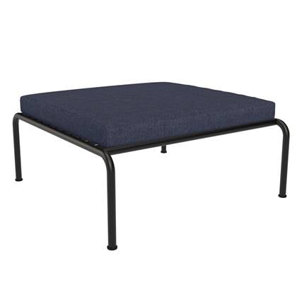 Houe Avon Ottoman frame zwart stof voetenbank indigo