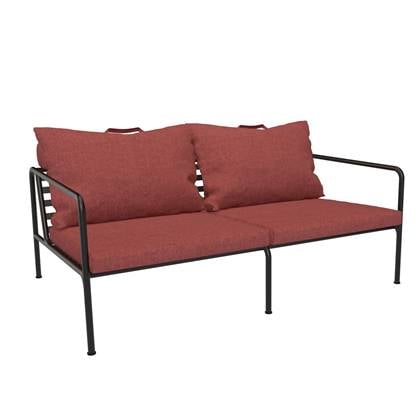 Houe Avon 2-zits loungebank frame zwart stof scarlet heritage
