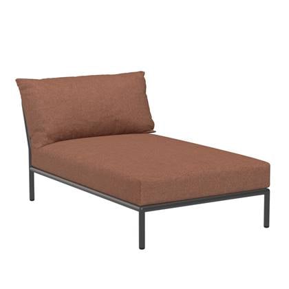 Houe Level2 Chaise Longue ligbed frame donkergrijs stof rust