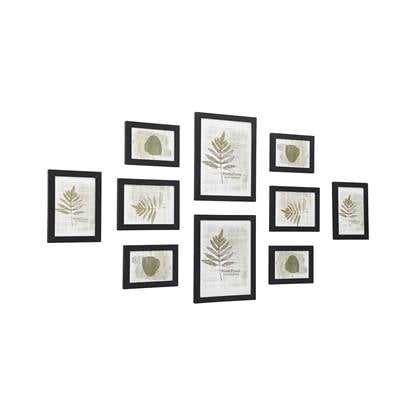 MIRA Home - Fotolijsten - Collage - Set van 10 - Decoratie - Zwart - 33x11,5x27