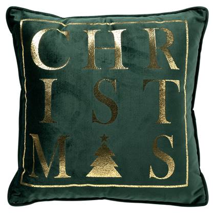 CHRISTMAS - Kussenhoes 45x45 Groen - Kerst decoratie - velvet