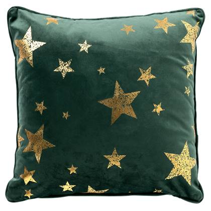 STARS - Kussenhoes 45x45 Groen - Kerst decoratie - velvet