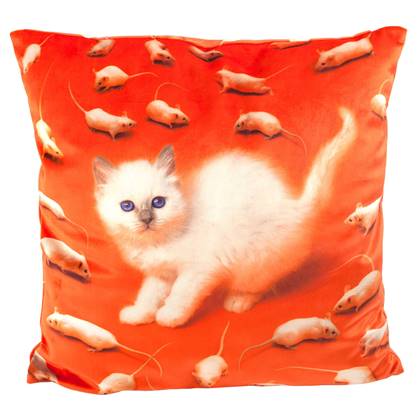 Seletti Toiletpaper kussen 50x50 Kitten Multicolor