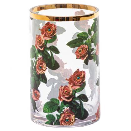 Seletti Toiletpaper Cylindrical vaas small Roses