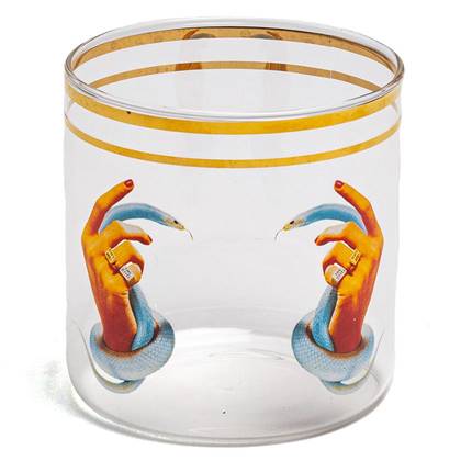 Seletti Toiletpaper glas Hands With Snakes Multicolor