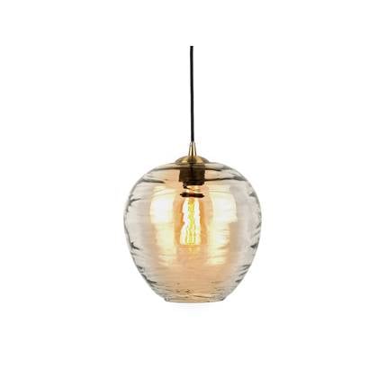 Leitmotiv - Pendant lamp Glamour Globe glass amber brown