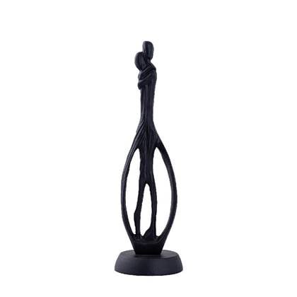PTMD Decoratieve object Ornament Negan - 15x15x53 cm - Aluminium - Zwart