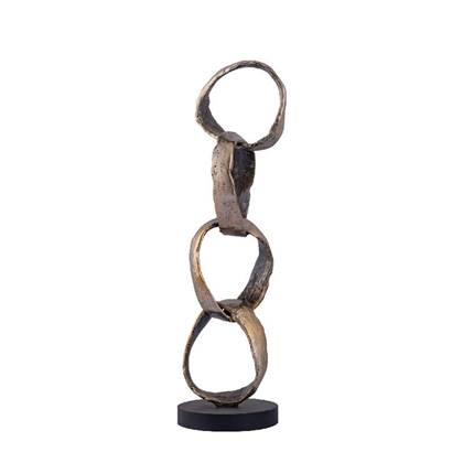 PTMD Decoratieve object Ornament Mallory - 18x15x63 cm - Aluminium - Messing