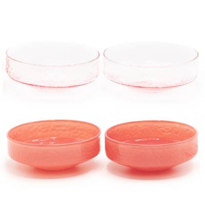 Schaaltjes Claude, roze opaque | roze transparant, set van 4