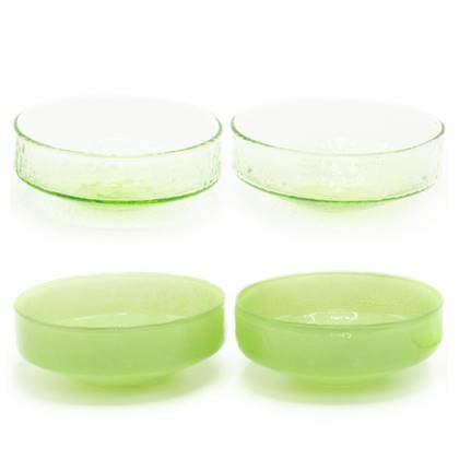 Schaaltjes Claude, groen opaque | groen transparant, set van 4