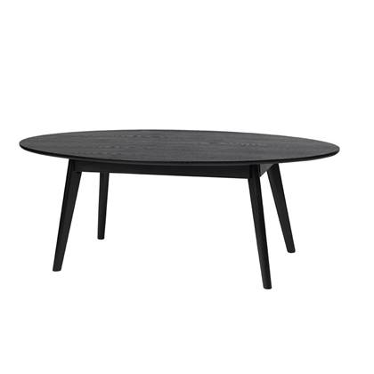 Rowico Home Yumi ovale houten salontafel zwart - 130 x 65 cm
