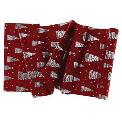 Unique Living - Decofabric Xmas Tree - 28x300cm - Red Rood