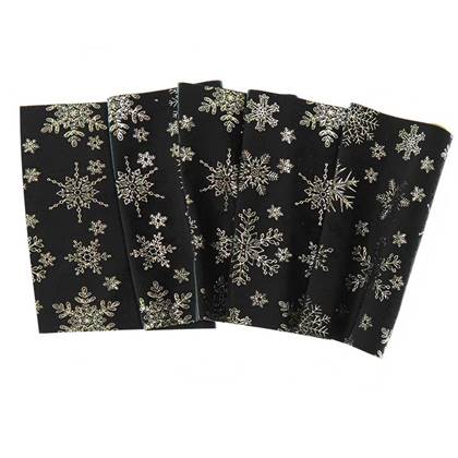 Unique Living - Decofabric Ice Crystal - 28x300cm - Ice Crystal Zwart