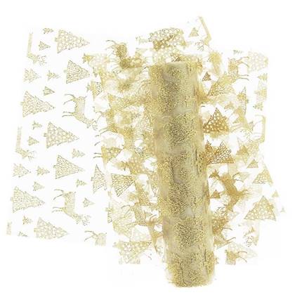 Unique Living - Decofabric Glitter Forest - 28x300cm - Gold Goud