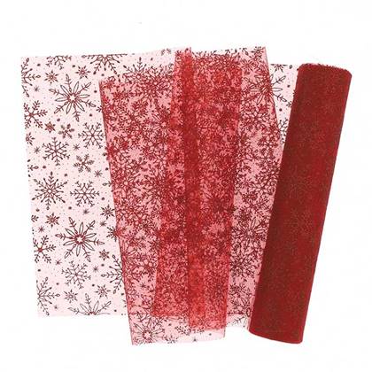 Unique Living - Decofabric Ice Star - 28x300cm - Red Rood