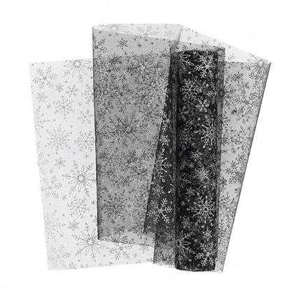 Unique Living - Decofabric Ice Star - 28x300cm - Black Zwart