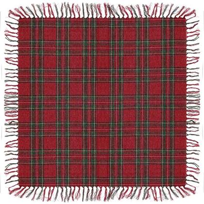 Unique Living - Tafelkleed Xmas Tartan - 90x90cm - Red Rood