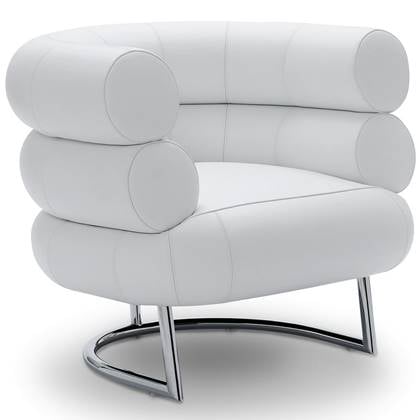 ClassiCon Bibendum fauteuil wit, onderstel chrome