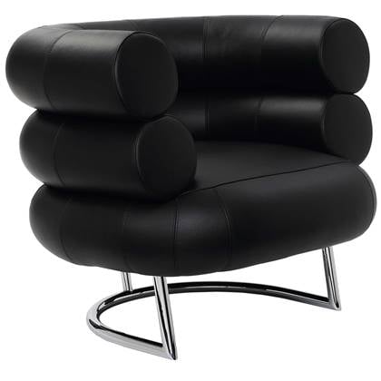 ClassiCon Bibendum fauteuil zwart, onderstel chrome