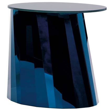 ClassiCon Pli Low bijzettafel 53x42 blauw, tafelblad glanzend