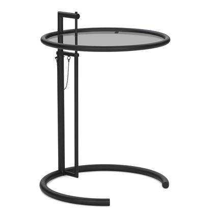 ClassiCon Adjustable Table E 1027 Black bijzettafel Ø52 donker glas