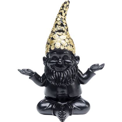 Kare Design Decofiguur Gnome Meditation Black Gold 19cm