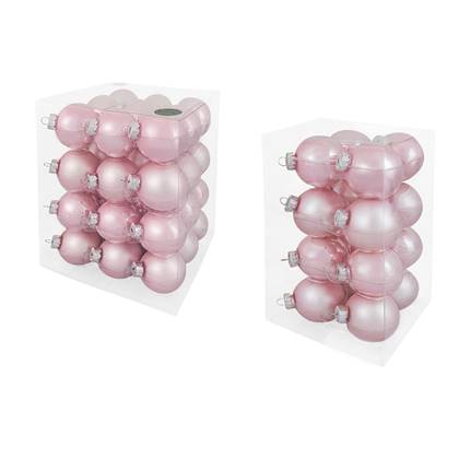 Decosy® Poweder Pink Kerstballen Glas 52 stuks - 36x 60mm en 16x 80mm