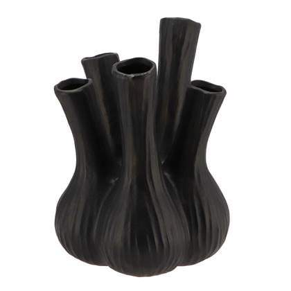 DK Design vaas Aglio - tulpenvaas - XL -mat - D26 x H35 cm Zwart