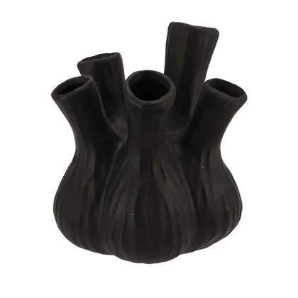DK Design vaas Aglio - tulpenvaas - mat - D17 x H20 cm Zwart