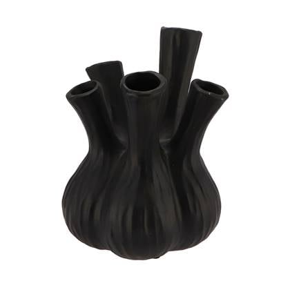 DK Design vaas Aglio - tulpenvaas - mat - D20 x H25 cm Zwart
