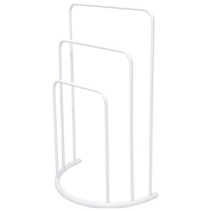 MSV Handdoeken rek badkamer - wit chroom metaal - 50 x 75 cm