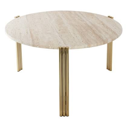 AYTM Tribus salontafel Ø80 goud|travertine