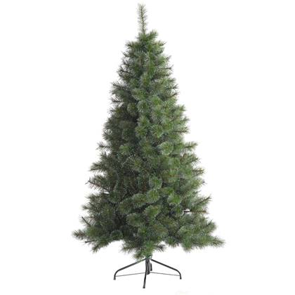 Cleveland Frosted Pine kunstkerstboom - 210 cm - groen - frosted - Ø 115 cm - 792 tips - metalen voet