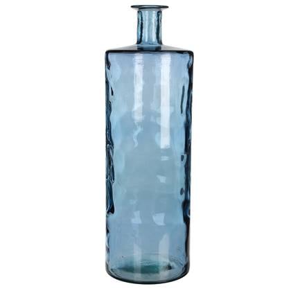 Mica Decorations Guan vaas-fles glas blauw 75x25 cm