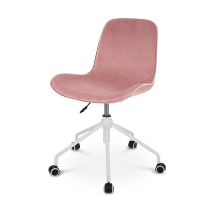 Nolon Nout-Fé bureaustoel velvet roze - wit onderstel