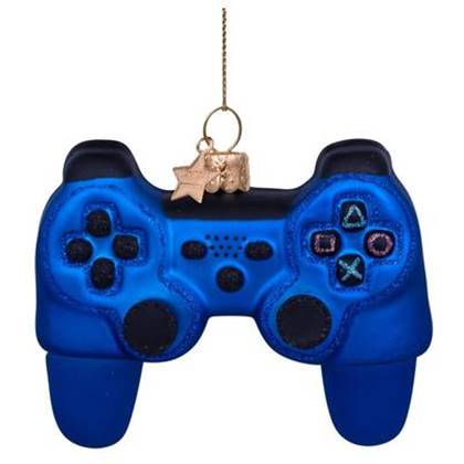 Ornament glass blue matt controller H9cm