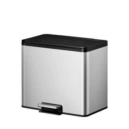 EKO - Essential 2 Recycler pedaalemmer 20+9 liter Zilver