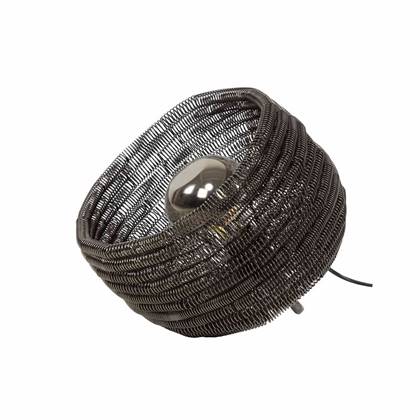 Sharif tafellamp zwart nikkel 30 cm