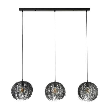 Bodhi hanglamp 3L 123 cm metaal zwart/bruin