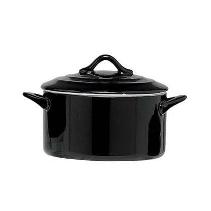 Cosy & Trendy Black Ovenschotel Met Deksel - Rond - 0L5 - Ø 12.5 cm x 7 cm