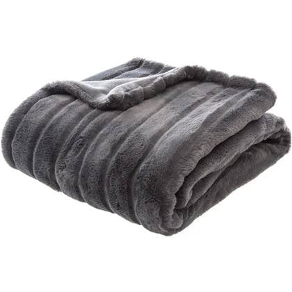 Atmosphera Plaid|deken Manoir - donker - 120x160 cm - polyester Grijs